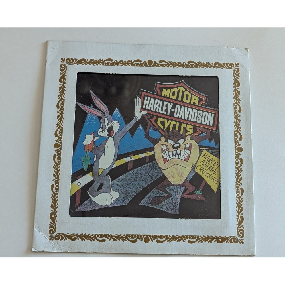 Rare Vintage Harley Davidson Looney Tunes Bugs Bunny Glass